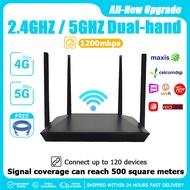 【new upgrade】high penetration wireless router wifi 4g 5g router 2.4ghz / 5ghz dual hand 1200mps wifi