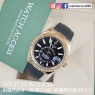 <無打磨99新><2022年保用證> 326238 黃金 黑面 膠帶 Rolex Sky-Dweller (326934 326935 326933 326939 326259 326135 3261