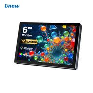 Unew 6 Inch Portable Monitor FHD 1080P IPS Secondary Screen 520cd/m² High Brightness External Displa