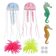Floorr 6Pcs Artificial Silicone Sea Horse Glowing For Fish