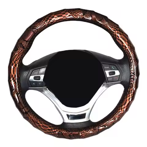 Fashion Glossy Steering Wheel Car Grip Cover Artificial Leather Dragon Pattern Four Seasons Genera 3