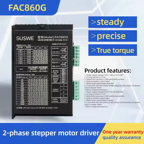 NEW Stepper Motor Driver DM860H AC18-80V or DC 24-110V for 2 Phase/4 Phase Stepping Motor