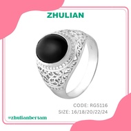 ZHULIAN Rhodium Plated 925 Silver Ring for Men Cincin Nikah/Tunang Lelaki