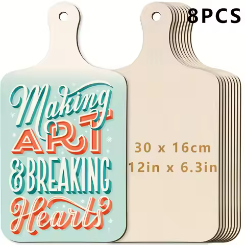 2pcs/4pcs/8pcs(11.8 x 6.3inch )wooden Mini Cutting Board with Handle,rectangular Unfinished Wood Cra