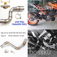 DUKE200 DUKE 390 EXHAUST MIDDLE LINK PIPE SLIP ON ROUND MUFFLER