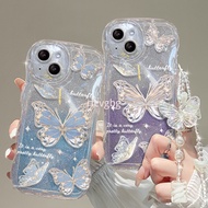 Realme C55 c53 nfc v30 V30t GT2 gt neo2 3t Narzo n55 N53 5G Casing Butterfly Bracelet Soft Phone Cas