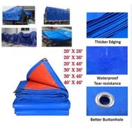 Blue Orange Canvas / Water Resistance Flexible Sheet Canvas Tarpaulin - 9 X 12