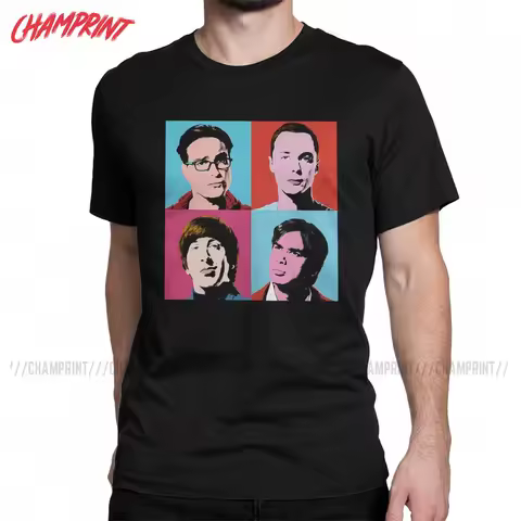 Cool The Big Bang Theory Leonard Sheldon T-Shirt for Men 100% Cotton T Shirt Short Sleeve Tee Shirt 