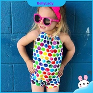 ชุดว่ายน้ำชิ้นเดียวสำหรับเด็กผู้หญิงสำหรับฤดูร้อนชุดว่ายน้ำแขนกุดพิมพ์ลายหลากสีน่ารักสำหรับเด็กอายุ2-8ปี