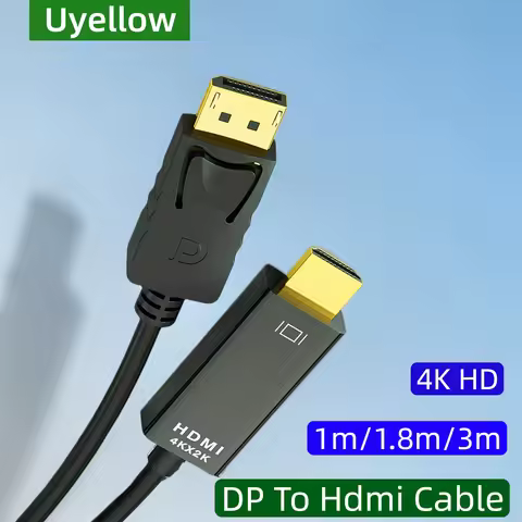 Uyellow DP DisplayPort to HDMI-Compatible Adapter Connecto Converter 1.8m cable 2K 4K 1080P For desk
