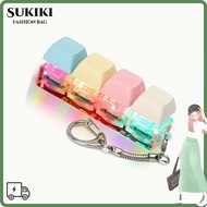 SUKIKII Fidget Keychain, DIY Keyboard Keycap Finger Keyboard Cap,  Keys Button Relief Stress 2/4/9 K