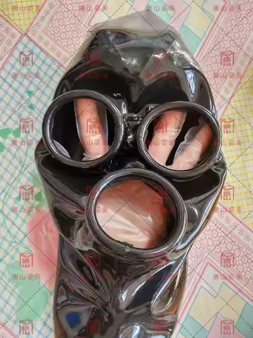 Latex gummi mask ring eyes mouth cosplay latex hood 0.4mm