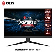MSI MONITOR OPTIX G243 จอมอนิเตอร์ขนาด 23.8 นิ้ว ความละเอียด 1920X1080FHD Refresh Rate 165Hz อัตรากา