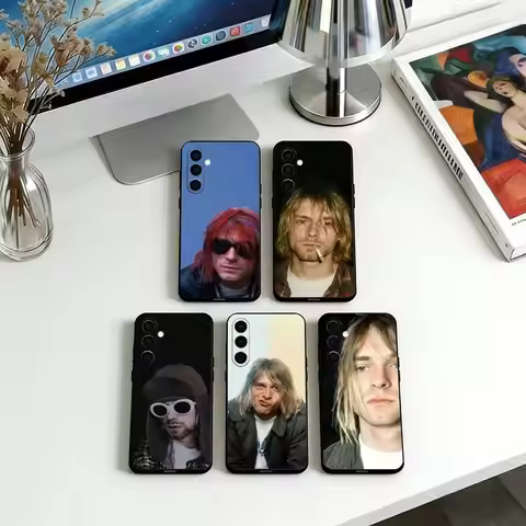 Singer Kurt Cobain Phone Case Soft black For Samsung Galaxy A73,A72,A71,A70,A53,A52,A51