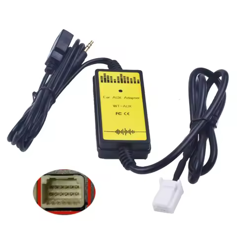 Car CD Adapter MP3 Audio Interface AUX USB Adapter SD 2x6P Connect CD Changer for Toyota Camry Corol