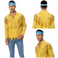 Adult 70S Hippie Cosplay Costume Retro Shirt Headband Fancy Dress Outfits Halloween Carnival Suit