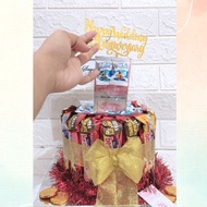 pull out money roll cake uang 1jt tarik kue hadiah ultah anniv