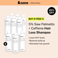 [12.12 Exclusive] Buy 6 Free 3 andSons Hair Loss Shampoo 200ml for Thicker Hair