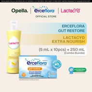 Erceflora Gut Restore Probiotic Supplement + Lactacyd Feminine Wash Extra Nourish 250ml