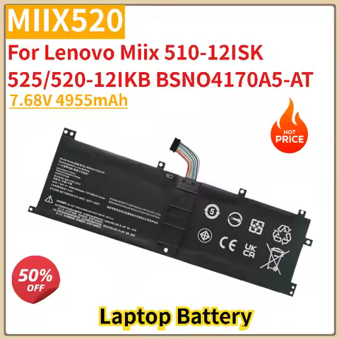 MIIX520 Laptop Battery 7.68V 4955mAh for Lenovo Miix 510-12ISK 525/520-12IKB BSNO4170A5-AT New High 