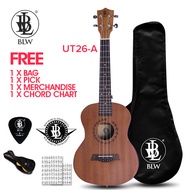 BLW 23 Inch 4 Nylon Strings Concert Ukulele Hawaii Guitar with Bag Chord Chart Pick & Sticker