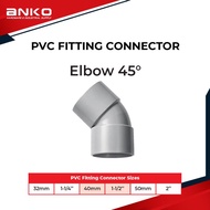 PVC 45° Elbow Fitting Penyambung Paip Connector 32mm 40mm 50mm