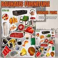 Bauhaus Furniture Sticker Vinyl Glossy Pack Premium Waterproof Anti-Fade For Laptop Notebook