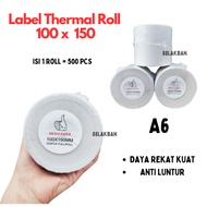 Thermal Paper 100x150 mm 1 Roll contains 500 Pcs Sheets / barcode thermal Sticker Labels Roll A6