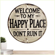 Metal Signs Vintage 7.8x7.8inch Round Funny Wall Poster Home Decor Signs for Front Door Living Room 