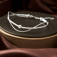 สร้อยข้อมือเงินแท้ S9999 สำหรับผู้หญิง สร้อยข้อมือแบบ Mobius ของเพื่อนสนิท ของขวัญวันเกิด สร้อยข้อมื