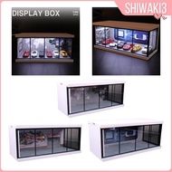 [Shiwaki3] 1:64 Parking Lot Display Case Built in LED Light Backdrop Storage Box for Diecast Car Mini Dolls Figure Figures Collection
