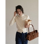 [EGGKA] EGGKA slim fit high neck cardigan |Autumnclothing