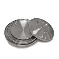 SUS 304 STAINLESS STEEL DOUBLE WALL INSULATED PLATE DINNER PLATE CAMPING OUTDOOR PLATE 17CM 19CM 21C