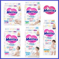MERRIES TAPE DIAPERS (M56, L48 & XL44) Lampin Bayi