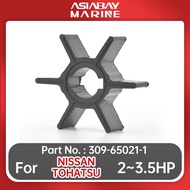 309-65021-1 Water Pump Impeller For Nissan Tohatsu Outboard Motor Engine 2hp 2.2hp 2.5hp 3hp 3.3hp 3