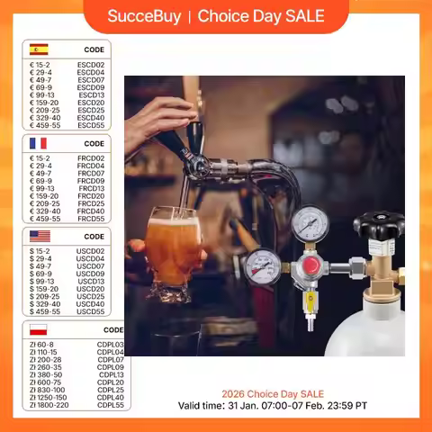 SucceBuy CO2 Regulator Dual Triple Gauges with Check Valve Draft Beer Keg Homebrew CGA320 for Beer d