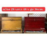 ตู้รับบริจาค 28X48X36 cm. สีแดงโบราณ สีทองโบราณ ตู้ใส่ซองทำบุญ ตู้บริจาค ตู้ทำบุญ (เปิดฝาบน)