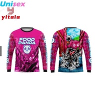 Full Sublimation Food Panda Rider Long Sleeves T-Shirt 3d Cycling Sportswear