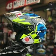 Helm KYT Venom Open Motif Aleix Espargaro Yellow Blue Half Fave