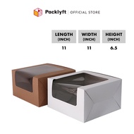 Packlyft Cake Box with L-Shape Window 11"x11"x6.5"