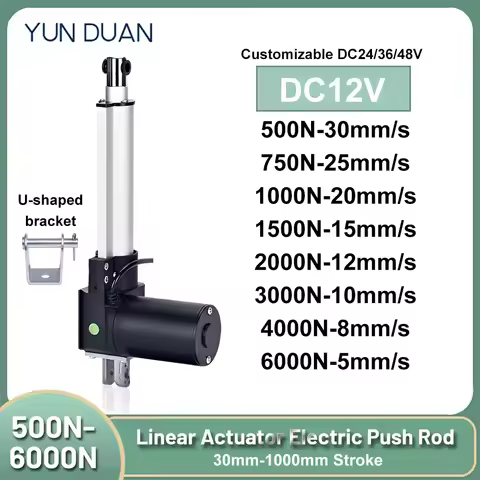 6000N Electric IP54 Push Rod Motor DC12V/24V/36V/48V Industrial Heavy Duty Linear Actuator for Massa