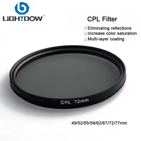 Lightdow Circular Polarizing CPL Filter 49mm 52 55mm 58 62 67mm 72mm 77 82mm for Nikon Canon Sony Fu