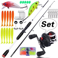FRRTC Fishing Full Set 165cm 180cm Casting Fishing Rod Medium Light Power 7.2:1 Gear Ratio Casting F