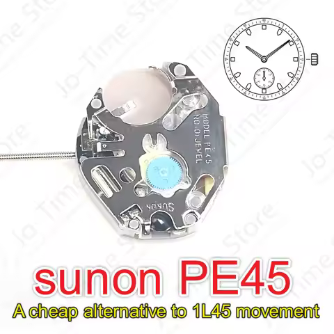 PE45 Movement China Sunon Pe45 Quartz Watch Movement 2 Hands, Small Second Movement. Cheap Alternati