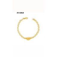 916/22K Yellow Gold Chain of Fortune Bracelet