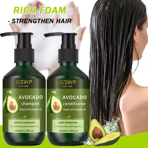 GSWP Avocado Shampoo and Conditioner Set, Containing Avocado Oil and Jojoba Oil, Deeply Moisturizes 
