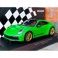 Porsche992 1/18 Car Model Porsche 992 911 992 Carrera 4s Green 1:18 ok Gift