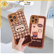 Case iphone Mun Bear Glossy Square Edge Glossy 6 / 6plus / 6s / 6splus / 7 / 7plus / 8 / 8plus / x /