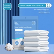 bedsheet set bedsheet Disposable Bed Sheet Quilt Cover Pillowcase Four-piece Set Travel Hotel Double