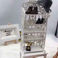 Doll shoe shelf, doll size 20-30cm. Dollhouse decoration shelf.